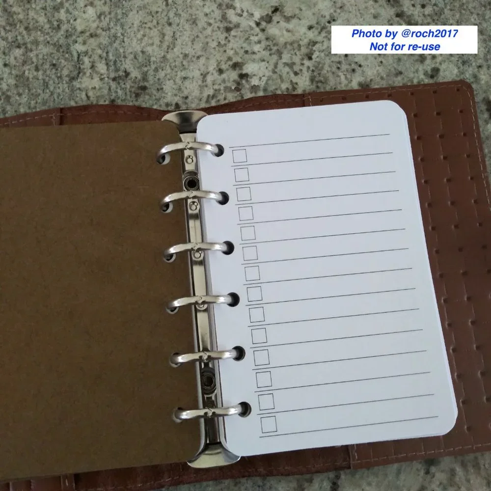 A7 Ring Binder Basket Weave Embossed Leather Planner